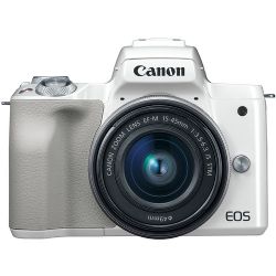 Canon EOS M50 Mirrorless Digital Camera with 15-45mm Lens (White)