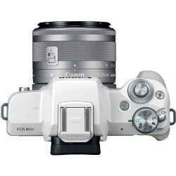 Canon EOS M50 Mirrorless Digital Camera with 15-45mm Lens (White)